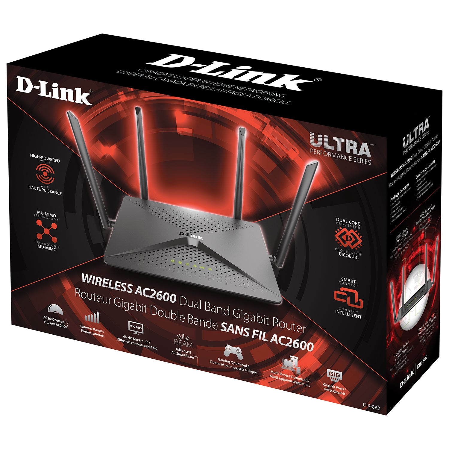 Wireless AC2600 Dual Band AC Router 2.4GHz and 5GHz Concurrent (DIR-882/ESG)